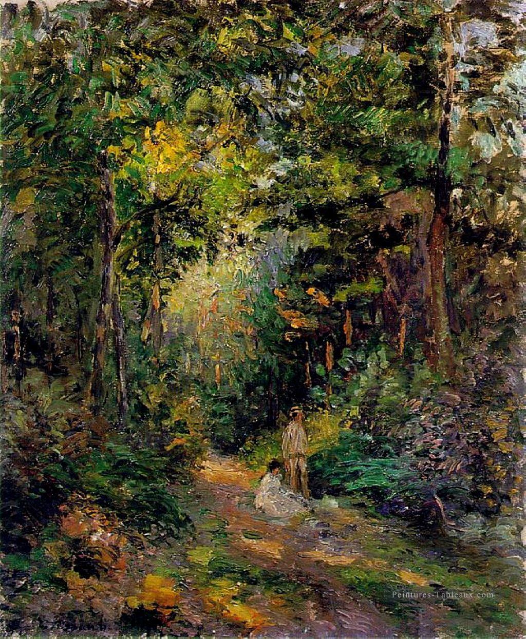 chemin d’automne à travers les bois 1876 Camille Pissarro Peintures à l'huile